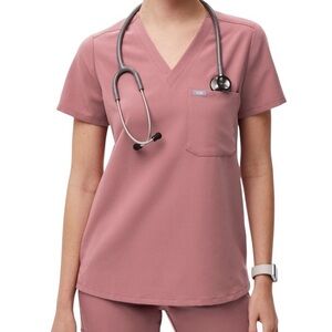 Figs Womens Catarina One-Pocket Scrub Top XS Mauve Technical Collection FW1000